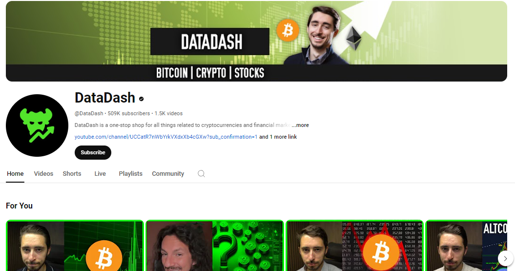 DataDash, um canal proeminente do YouTube, é um recurso importante para aprender a negociar criptografia