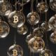 Hanging Bitcoin lightbulbs