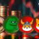 WIF, PEPE, FLOKI, SHIB in red as crypto market breathes