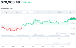 Bitcoin monthly performance chart