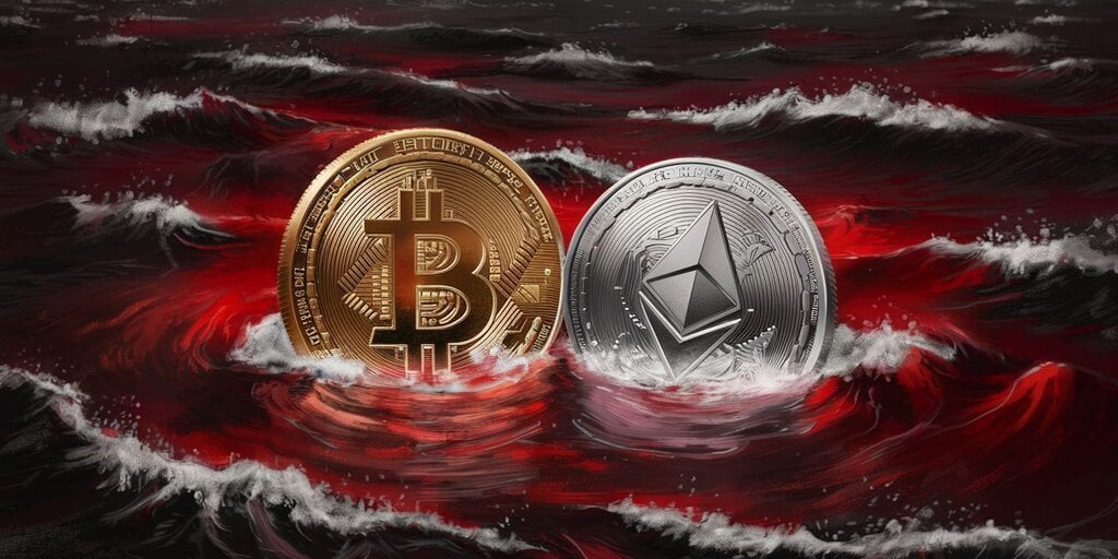 Bitcoin, Ethereum Prices Plummet as Cryptocurrency Liquidations Approach $500 Million