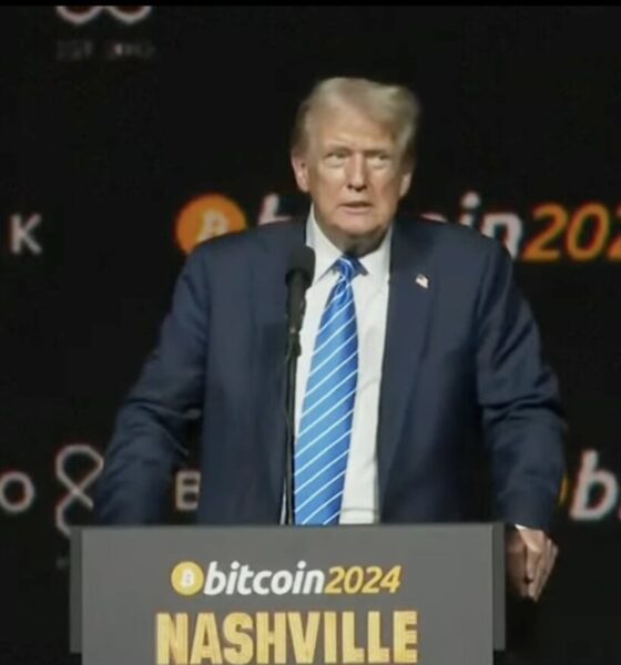 Former President Donald Trump speaks at the 2024 Bitcoin Conference.